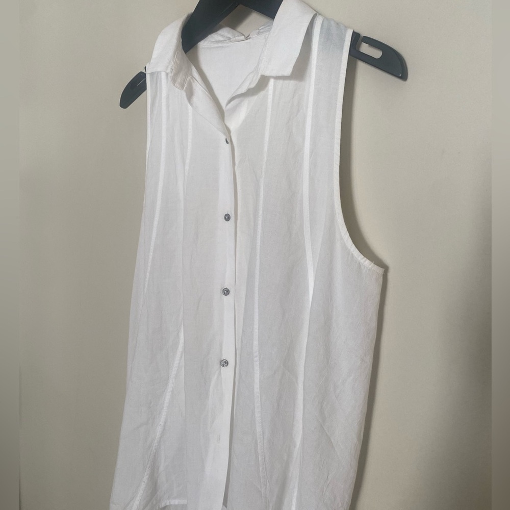 Helmut Lang cotton button down asymmetrical low back shirt